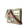 Gucci   shoulder bag  in beige logo canvas  and brown leather - 00pp thumbnail