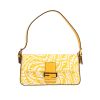 Fendi  Baguette handbag  in white and yellow canvas  and yellow leather - 360 thumbnail