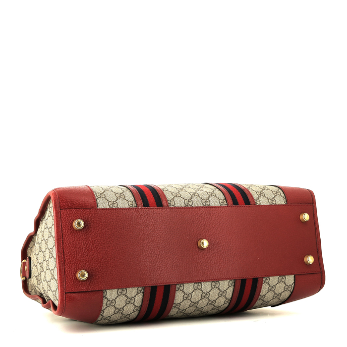 Gucci Vintage handbag  in beige "sûpreme GG" canvas - Detail D5