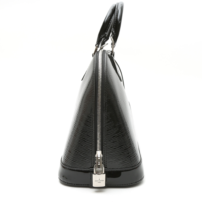 Bolso de mano Louis Vuitton  Alma modelo pequeño  en cuero Epi negro y charol negro - Detail D7