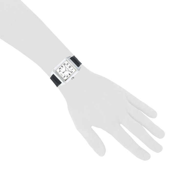 Jaeger-LeCoultre Reverso Squadra Hometime  in stainless steel Circa 2000 - Detail D1