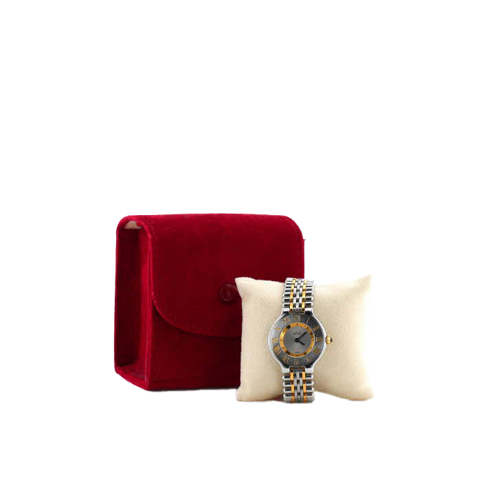 Reloj Cartier Must 21 de acero y oro chapado Ref: Cartier - 1340  Circa 1990 - Detail D2