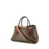 Louis Vuitton   handbag  in brown and black leather  and brown monogram canvas - 00pp thumbnail