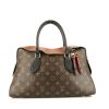 Louis Vuitton   handbag  in brown and black leather  and brown monogram canvas - 360 thumbnail
