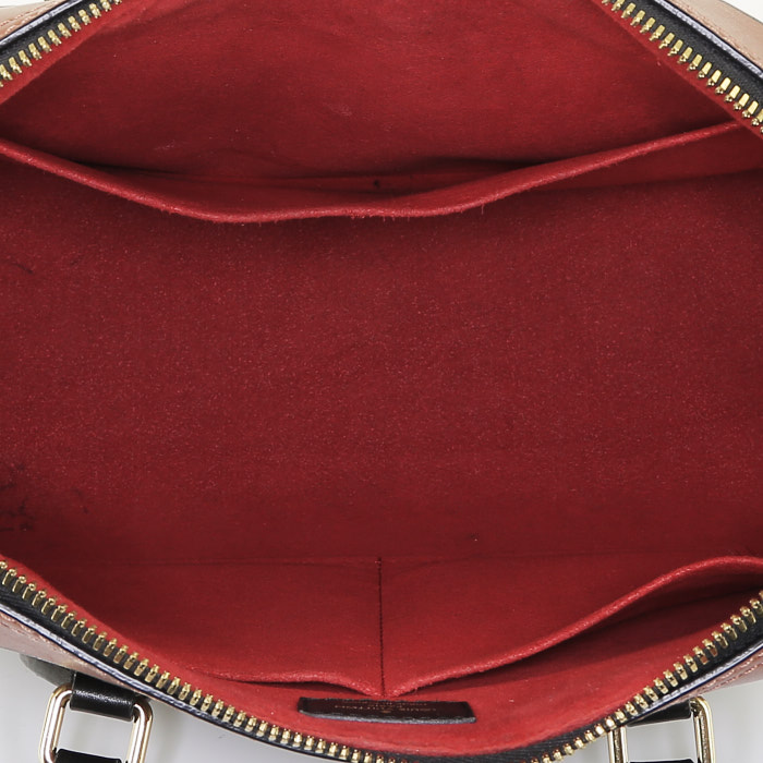 Bolso de mano Louis Vuitton  Tuileries en cuero marrón y negro y lona Monogram marrón - Detail D3