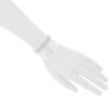 Hermès Eclipse cuff bracelet in silver - Detail D1 thumbnail