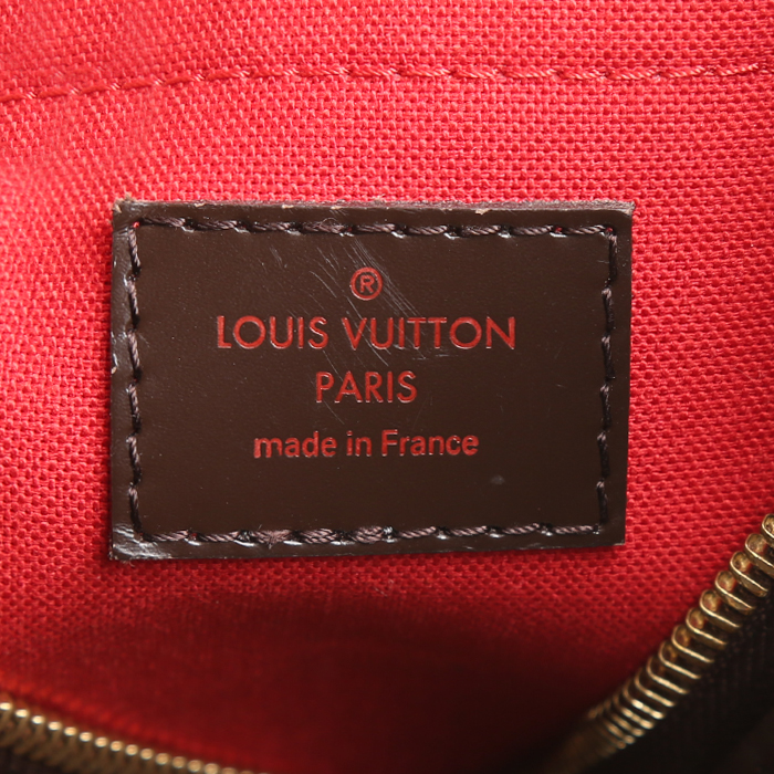 Borsa da spalla o a mano Louis Vuitton  Thames in tela a scacchi ebana e pelle lucida marrone - Detail D4