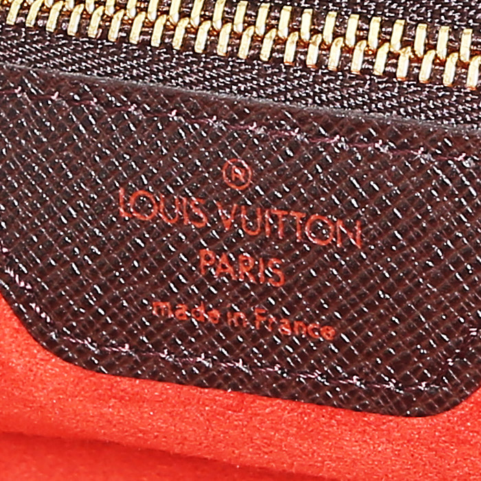 Borsa Louis Vuitton  Brera in tela a scacchi ebana e pelle marrone - Detail D3