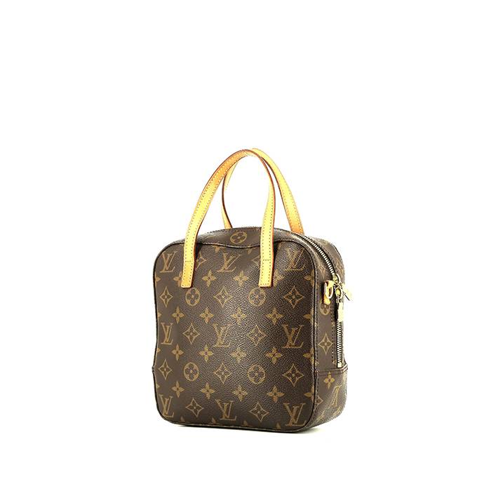 Louis Vuitton  Spontini  handbag  in brown monogram canvas  and natural leather - 00pp