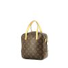 Bolso de mano Louis Vuitton  Spontini  en lona Monogram revestida marrón y cuero natural - 00pp thumbnail