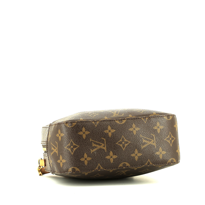 Louis Vuitton  Spontini  handbag  in brown monogram canvas  and natural leather - Detail D5