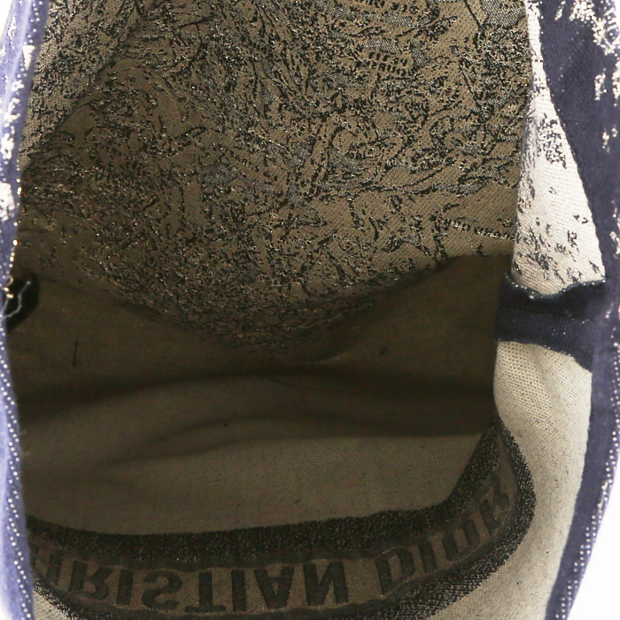 Dior   shopping bag  in blue and white denim canvas - Detail D2