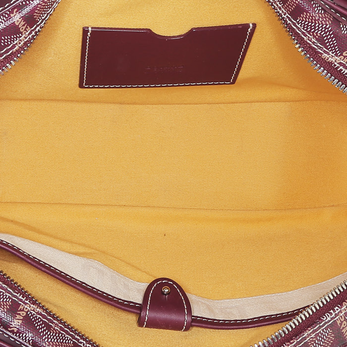 Bolso de mano Goyard   en tela Goyardine color burdeos y cuero color burdeos - Detail D2