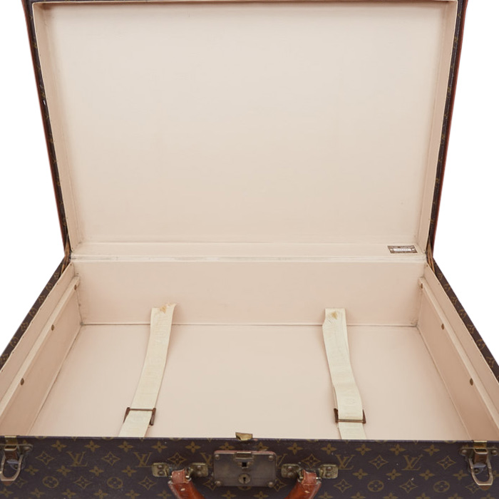 Louis Vuitton Alzer 70 suitcase monogram canvas and natural leather - Detail D2