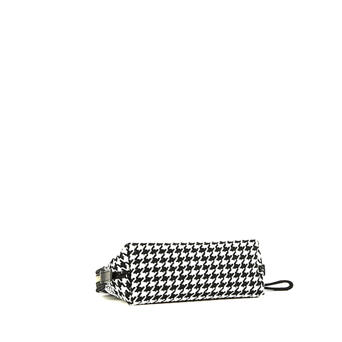Pochette Dior en toile  bicolore pied de poule noire et blanche - Detail D4