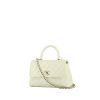 Chanel  Coco Handle mini  shoulder bag  in white quilted grained leather - 00pp thumbnail