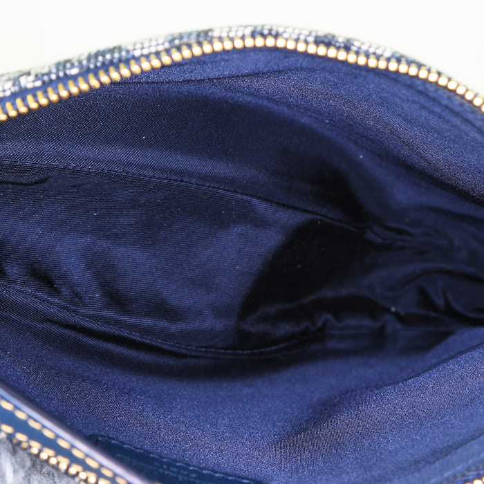 Dior  Saddle handbag  in blue monogram canvas Oblique  and blue leather - Detail D2