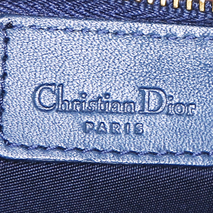 Dior  Saddle handbag  in blue monogram canvas Oblique  and blue leather - Detail D3