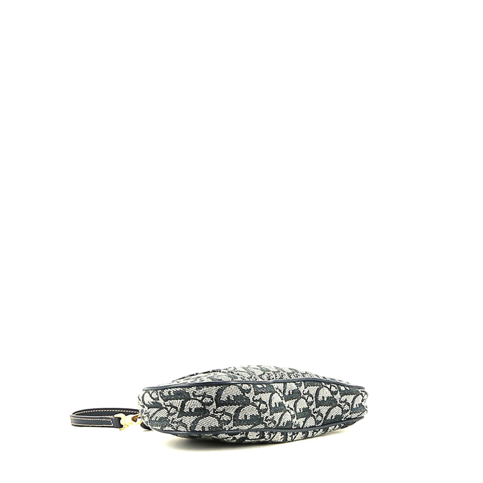 Borsa Dior  Saddle in tessuto a monogramma Oblique blu e pelle blu - Detail D4