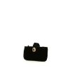 Porte-monnaie Chanel en velours noir et cabochon corail - 00pp thumbnail