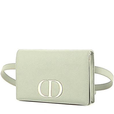 Bolsito de mano Dior  30 Montaigne en cuero granulado gris