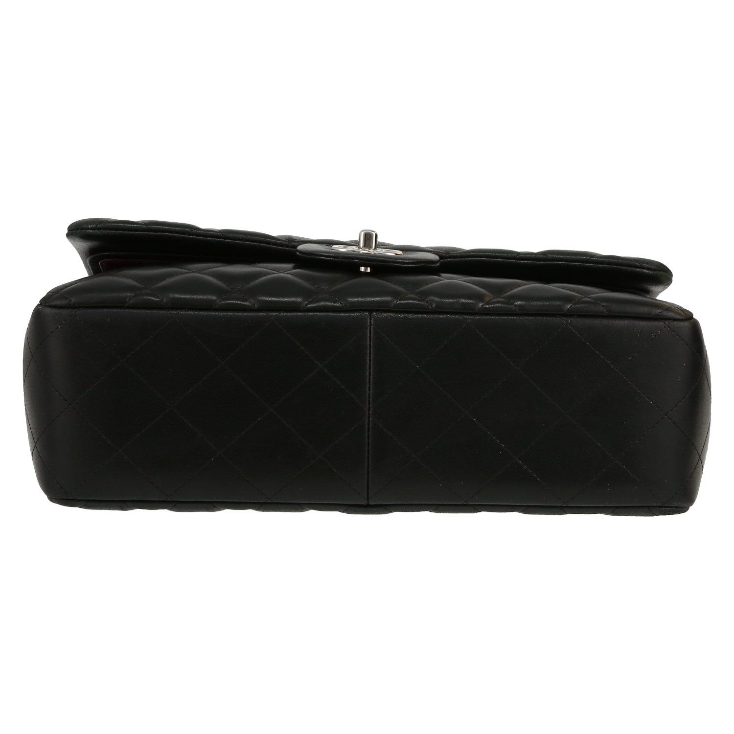 Chanel  Timeless Jumbo shoulder bag  in black quilted leather - Detail D1