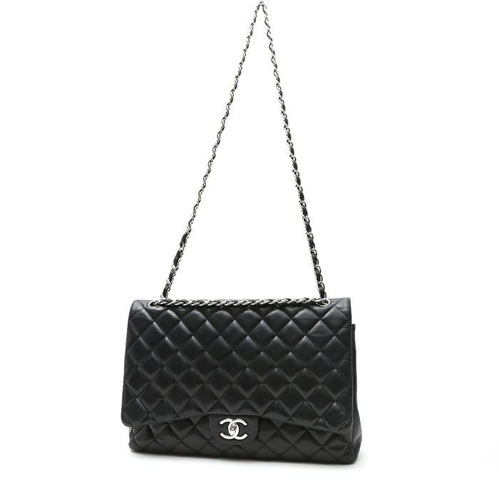 Sac à main Chanel  Timeless Maxi Jumbo en cuir matelassé noir - Detail D2