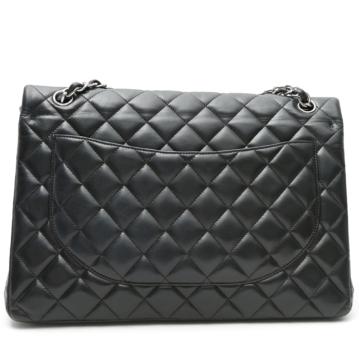 Sac à main Chanel  Timeless Maxi Jumbo en cuir matelassé noir - Detail D8