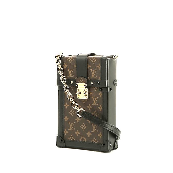 Louis Vuitton  Trunk shoulder bag  in brown monogram canvas  and black leather - 00pp