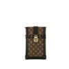 Bolso bandolera Louis Vuitton  Trunk en lona Monogram marrón y cuero negro - 360 thumbnail