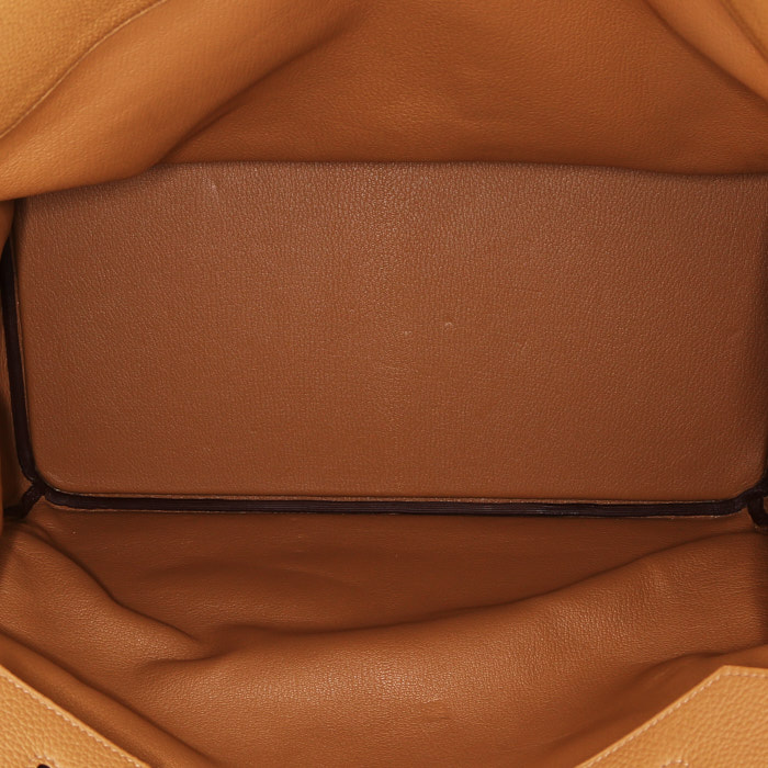 Sac de week end Hermès  Haut à Courroies - Travel Bag en cuir togo Biscuit - Detail D2