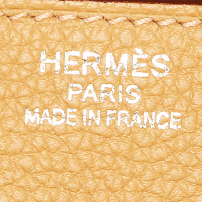 Borsa weekend Hermès  Haut à Courroies - Travel Bag in pelle togo Biscuit - Detail D3