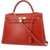 Bolso de mano Hermès  Kelly 32 cm en cuero box rojo ladrillo - 00pp thumbnail