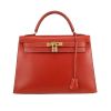 Hermès  Kelly 32 cm handbag  in brick red box leather - 360 thumbnail
