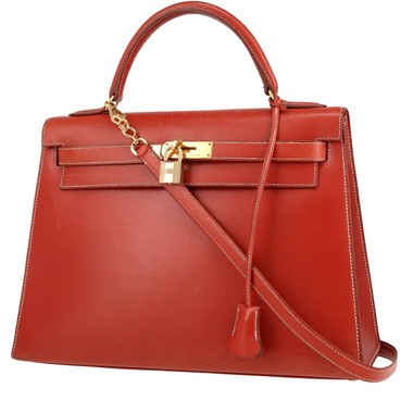 Sac à main Hermès  Kelly 32 cm en cuir box rouge-brique