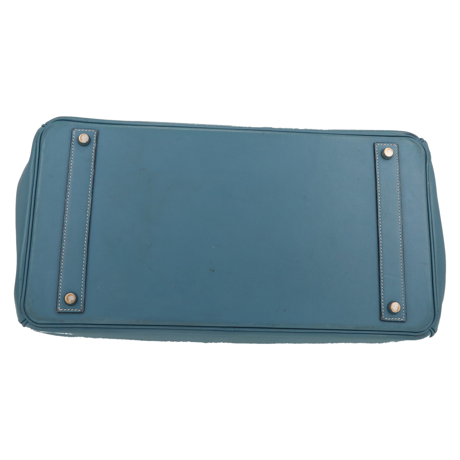 Borsa Hermès  Birkin 40 cm in pelle Swift blu - Detail D4