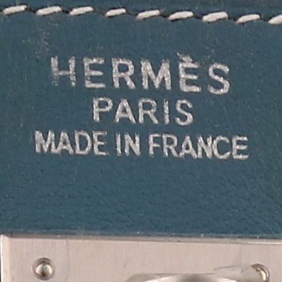 Bolso de mano Hermès  Birkin 40 cm en cuero swift azul - Detail D9