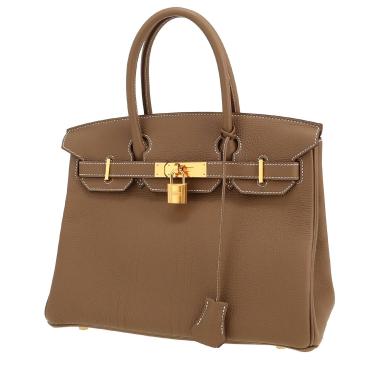 Bolso de mano Hermès  Birkin 30 cm en cuero togo marrón etoupe
