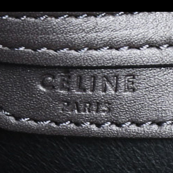 Sac à main Celine  Luggage Micro en cuir grainé noir rouge et blanc - Detail D2