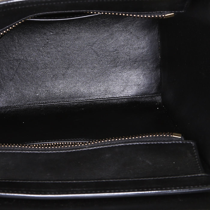Borsa Celine  Luggage in pelle nera marrone e verde - Detail D2