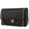 Chanel  Timeless Jumbo shoulder bag  in black quilted grained leather - 00pp thumbnail