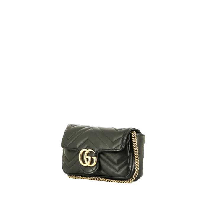 Black Leather GG Marmont Small Matelassé Shoulder Bag | GUCCI® US