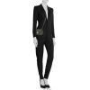 Borsa a tracolla Gucci GG Marmont super mini in pelle trapuntata nera con decori geometrici - Detail D1 thumbnail