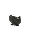Sac bandoulière Dior  Pochette Saddle en cuir noir - 360 thumbnail