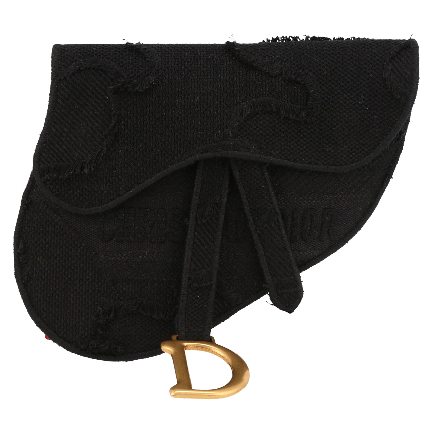 Dior  Pochette Saddle pouch  in black canvas - Detail D2