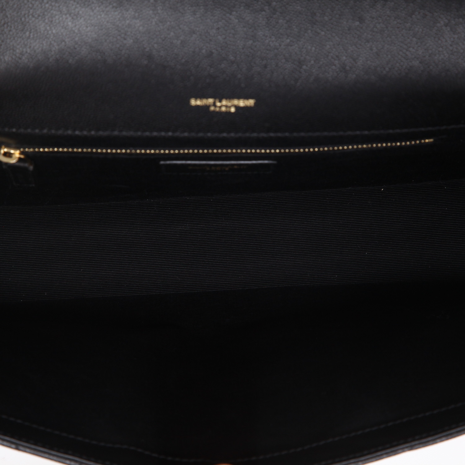 Borsa a tracolla Saint Laurent  Enveloppe in pelle martellata e trapuntata nera - Detail D8