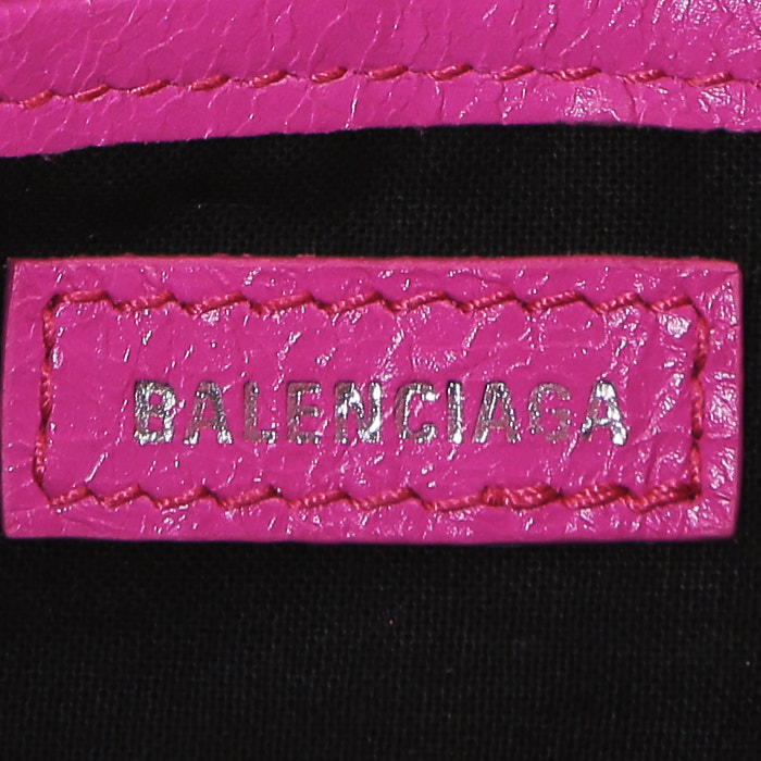Balenciaga  City small  handbag  in pink leather - Detail D4