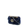 Bolso bandolera Gucci  GG Marmont en terciopelo azul - 00pp thumbnail
