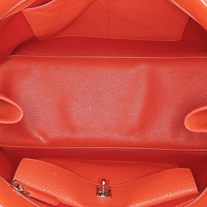 Sac cabas Dior  Open Bar en cuir grainé orange - Detail D2