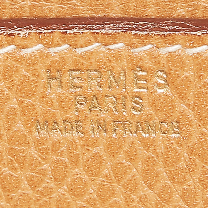 Borsa Hermès  Haut à Courroies in pelle Fjord gold - Detail D3